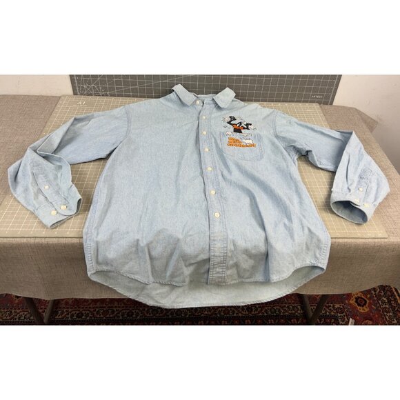 Warner Bros. Other - Warner Bros. Daffy Duck Button Down Shirt Men’s M “Who Me Stressed” Looney Tunes